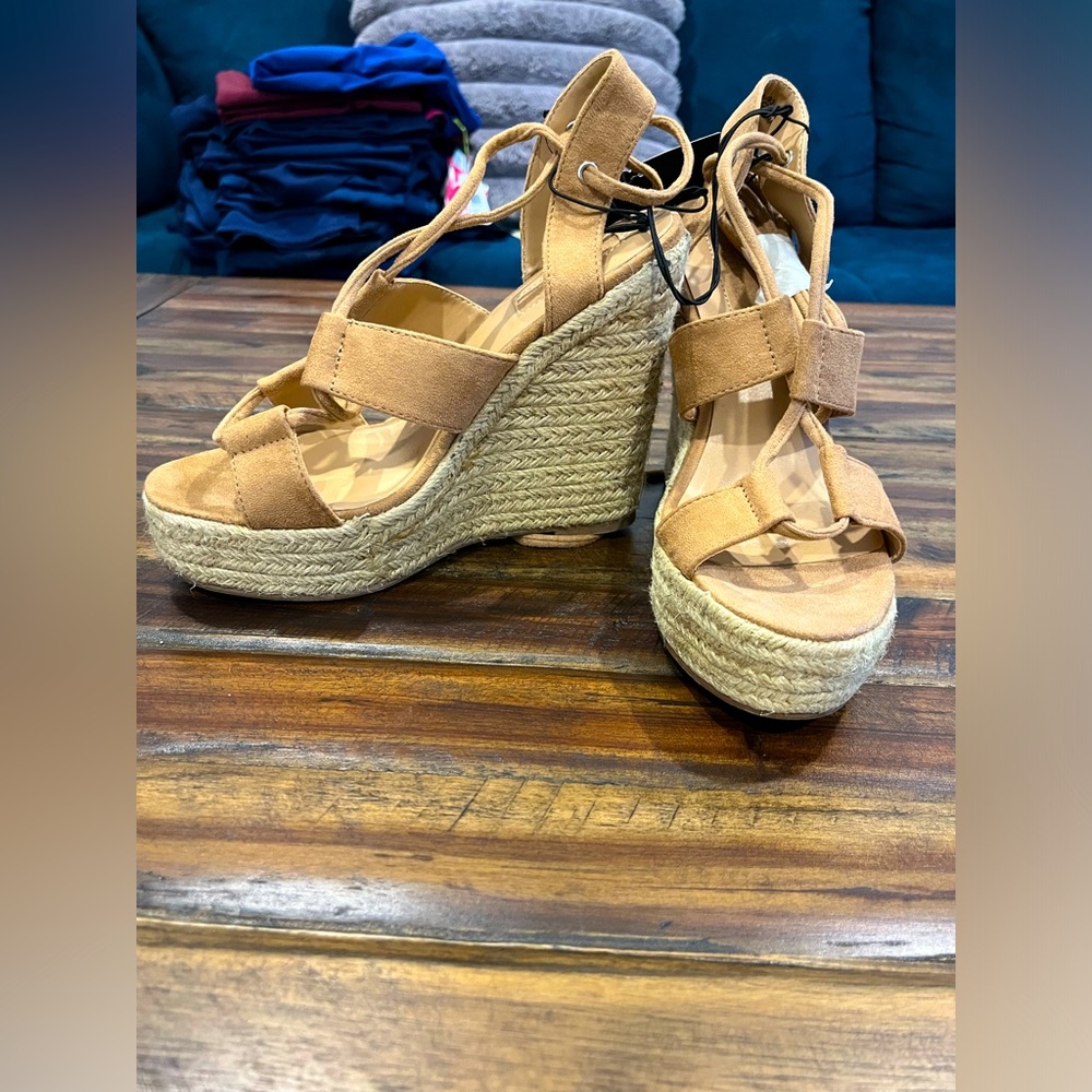 Forever 21 ankle tie wedges. NWT